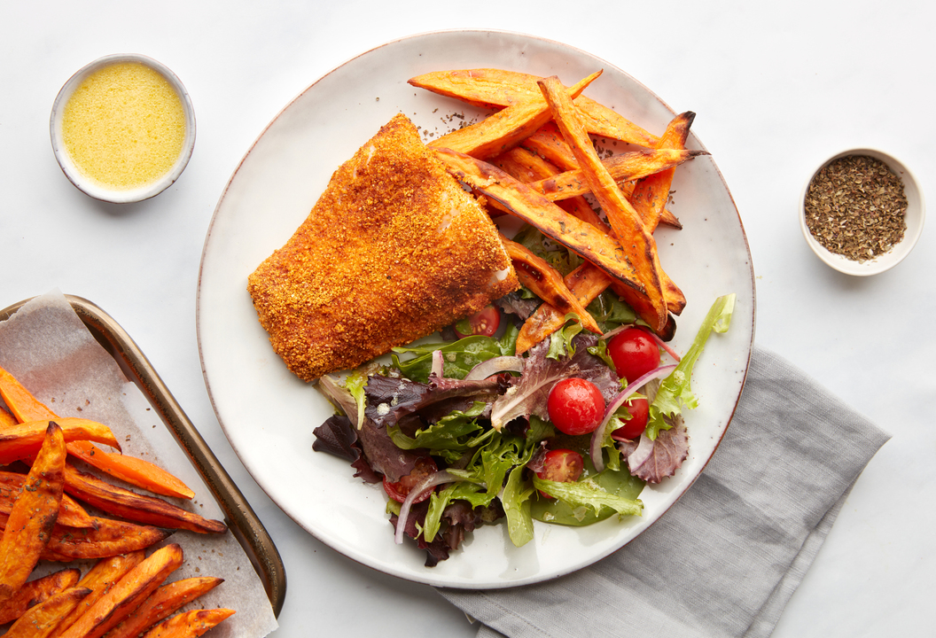Healthy Fish recipe | Crispy cod & sweet potato chips