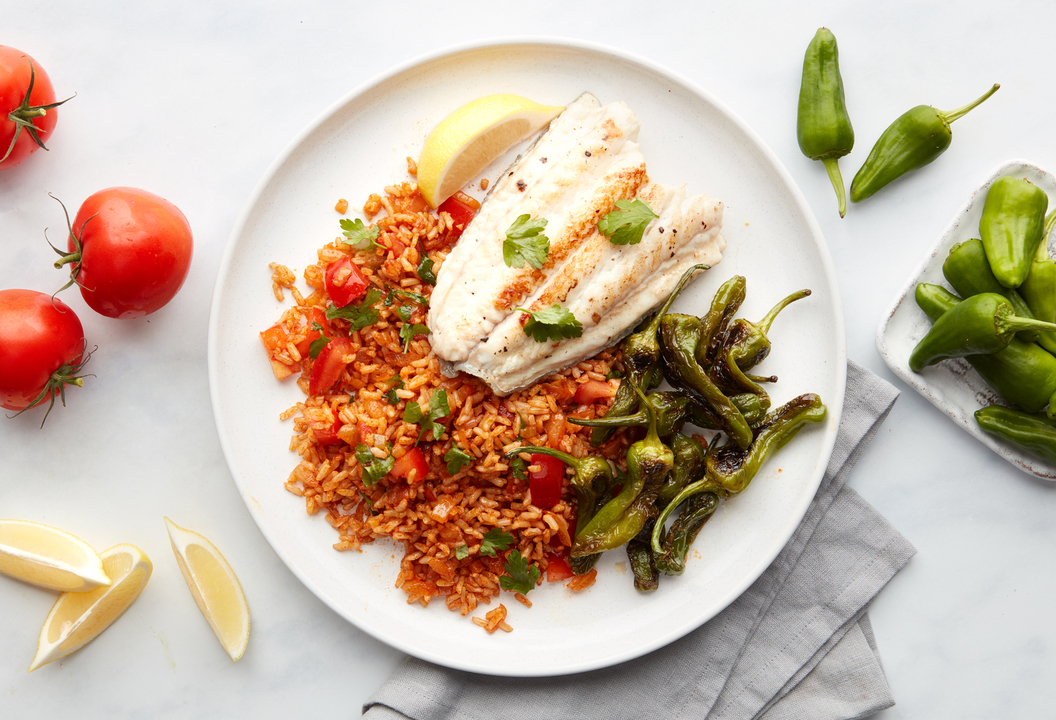 Healthy Fish recipe Spanishstyle rice, haddock & peppers
